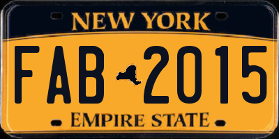 NY license plate FAB2015