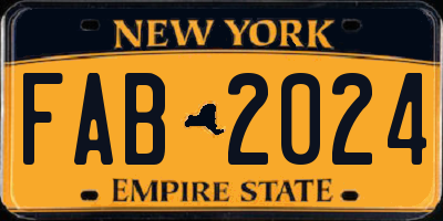 NY license plate FAB2024