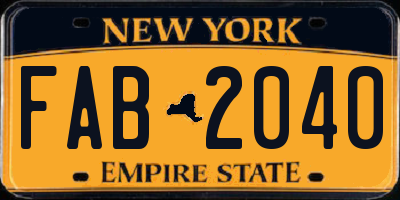 NY license plate FAB2040