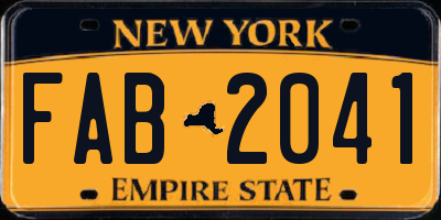 NY license plate FAB2041