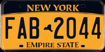 NY license plate FAB2044