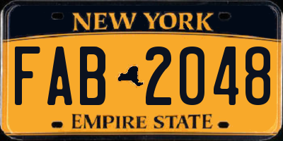 NY license plate FAB2048