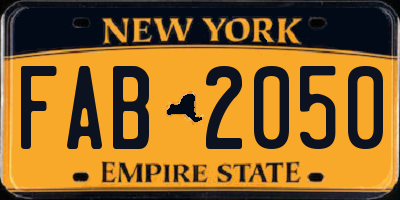 NY license plate FAB2050