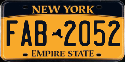 NY license plate FAB2052