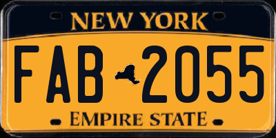 NY license plate FAB2055