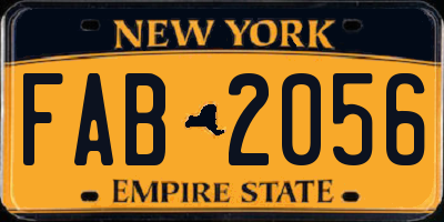 NY license plate FAB2056