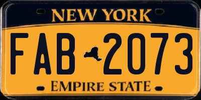 NY license plate FAB2073