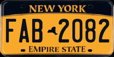 NY license plate FAB2082