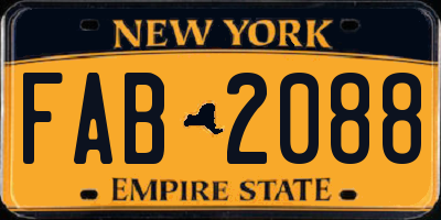 NY license plate FAB2088