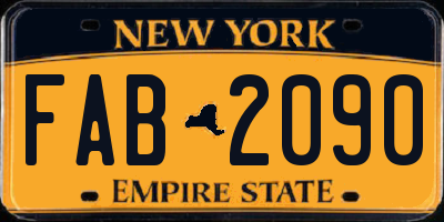 NY license plate FAB2090