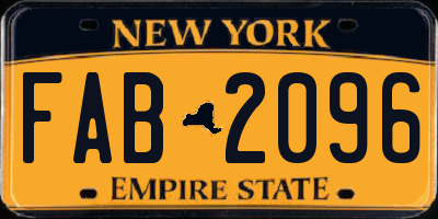 NY license plate FAB2096