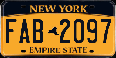 NY license plate FAB2097