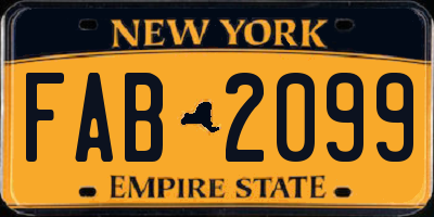 NY license plate FAB2099