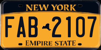 NY license plate FAB2107