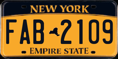 NY license plate FAB2109