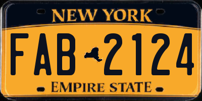 NY license plate FAB2124