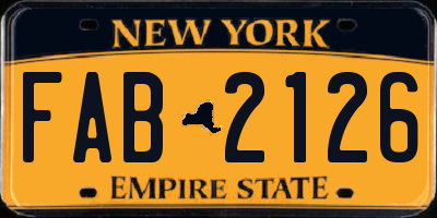 NY license plate FAB2126