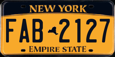 NY license plate FAB2127