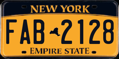 NY license plate FAB2128