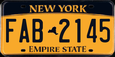 NY license plate FAB2145