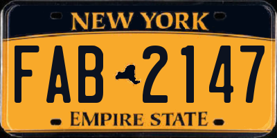NY license plate FAB2147