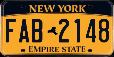 NY license plate FAB2148