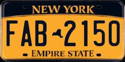 NY license plate FAB2150