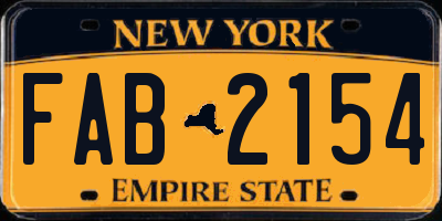 NY license plate FAB2154