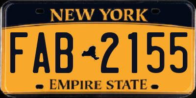 NY license plate FAB2155