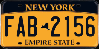 NY license plate FAB2156