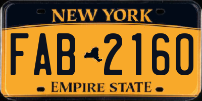 NY license plate FAB2160