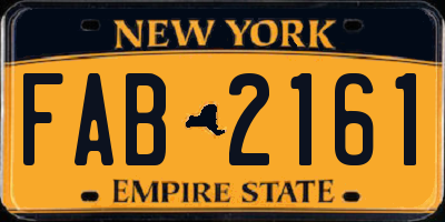 NY license plate FAB2161