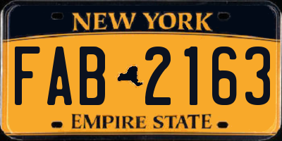 NY license plate FAB2163