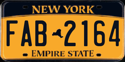 NY license plate FAB2164