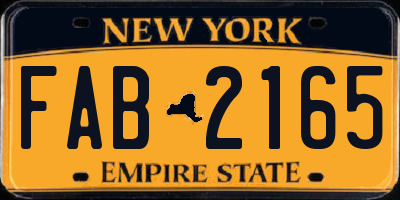 NY license plate FAB2165