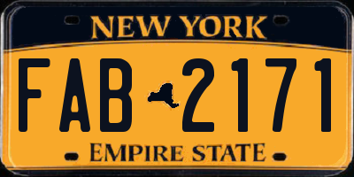 NY license plate FAB2171