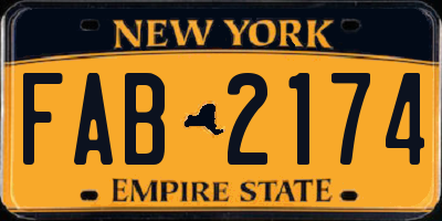 NY license plate FAB2174