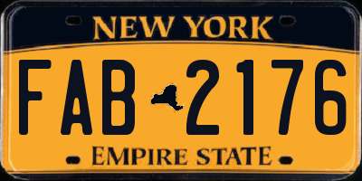 NY license plate FAB2176