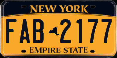 NY license plate FAB2177