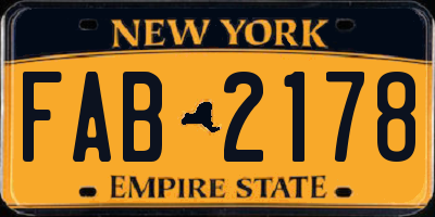 NY license plate FAB2178