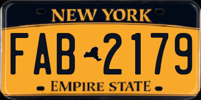 NY license plate FAB2179