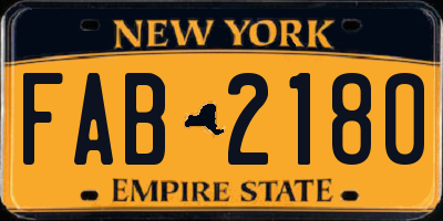 NY license plate FAB2180