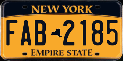NY license plate FAB2185