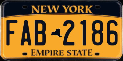 NY license plate FAB2186