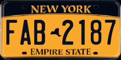 NY license plate FAB2187