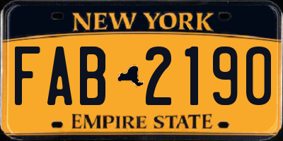NY license plate FAB2190