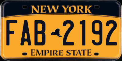 NY license plate FAB2192