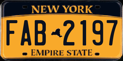 NY license plate FAB2197