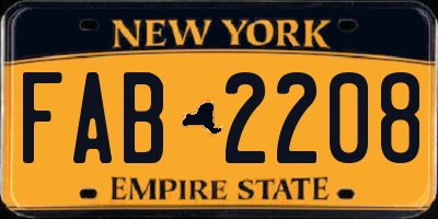 NY license plate FAB2208