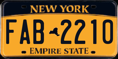 NY license plate FAB2210